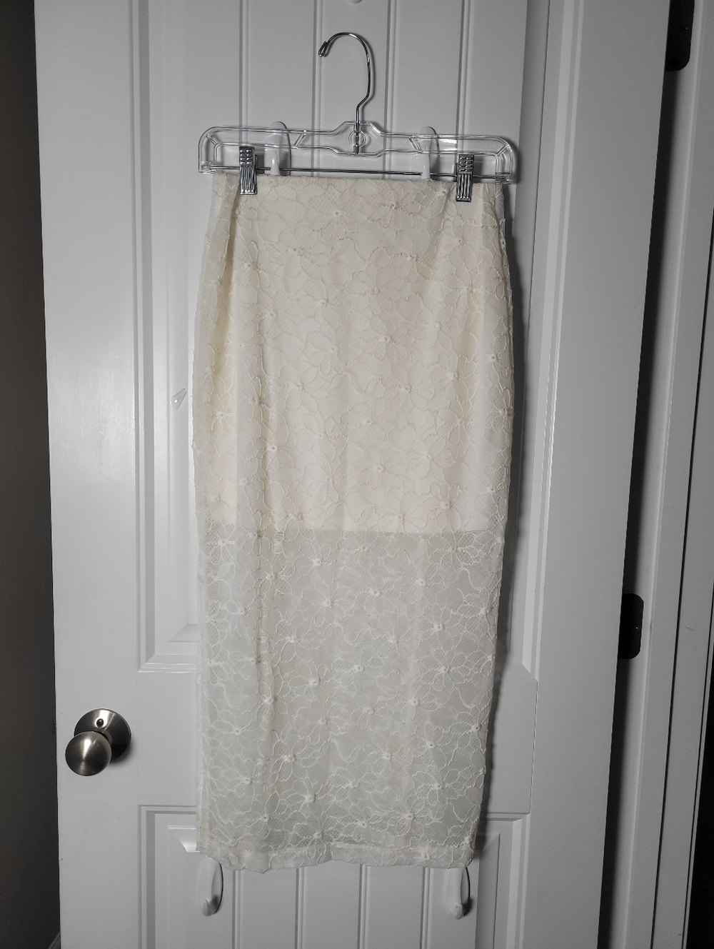 Women's Maxi Lace skirt see-through with mini skirt and split.  Size 0-2